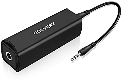 Golvery Ground Loop Noise Isolator, Auido Humming Hissing Buzzing Noise Filter Eliminator for Car Audio, Home, PC Stereo System with 3.5mm or RCA Aux Jack
