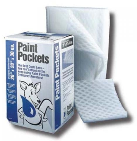 Paint Pockets Spray Booth Exhaust Arrestors Filters - White - 20x20-30 Per Pack