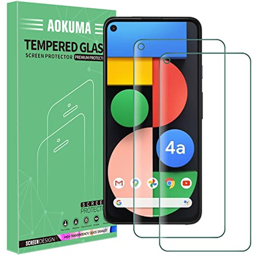 AOKUMA für Google Pixel 4A 5G Panzerglasfolie, 【2 Stücke】 Glas kompatibel mit Google Pixel 4A 5G Schutzfolie, Premium Glasfolie mit 9H Härte, Anti Kratzer, Splitterfest Displayschutzfolien