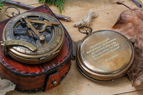 WOANIN - Brújula Personalizada para Papá, Antigua de Latón, Reloj de Sol para el Día del Padre, Regalo para Papá
