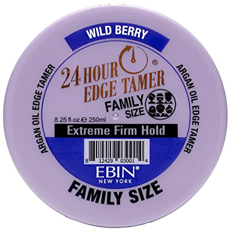 EBIN NEW YORK 24 Hour Edge Tamer Refresh – Extreme Firm Hold, 8.25 Oz, Wild Berry – No Flaking, No White Residue, Shine and Smooth with Argan Oil & Castor Oil