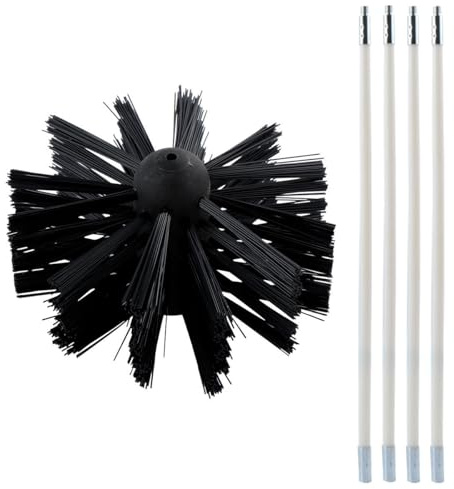 iplusmile Durable Tool 1 Set Chimney Brush Duct Brush Dryer Vent Brush Cleaning Brush Cleaning Tool, Black, 42X10CM