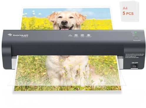 Bonsaii A3 Laminator Machine with Never Jam Technology, NTC Precision Temperature Control, Three Heat Settings, Max 13 Inch Width - Grey (L318-A)