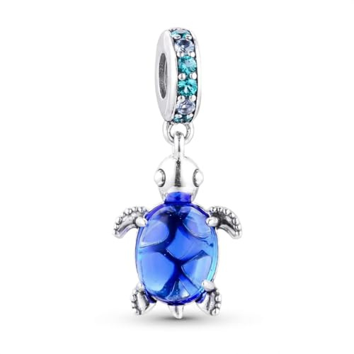 KFRS As shown in figure 2026 Summer Blue Murano Glass Sea Turtle Dangle Bead DIY Fits for Original P-DIY Bracelets Charm Fashion Jewelry (Turtle)