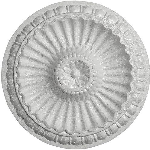 Rosone Lampadario Soffitto MASTERBRICO - Rosoni in Polistirolo Decorativi per Soffitto e Pareti, Rosone Elegante per Lampadari, Leggero e Facile da Applicare con Colla Inclusa (28 cm - A003)