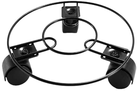 rockible Support de Support de Plante Roulante en Pot avec 3 roulettes en Fer Métallique pour Arrière-Cour Ou Balcon, Plateau de Soucoupe pour Jardinière à roulettes, Support de Pot de Fleur, 20CM