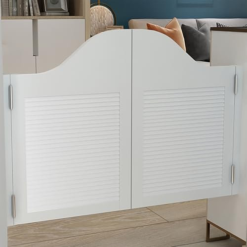 Western-Stil Café-Türen mit Beschlägen, stilvolle und starke Schwingtüren für Küche, Geschäft, Eingang, Trennwand, Pub, automatische Schließfunktion, Weiß (80 x 100 cm)