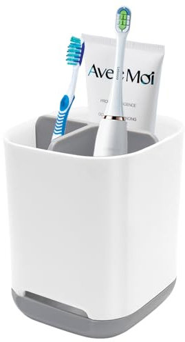 Aoyswuz Porte Brosse à Dents Amovible 11.7 * 9.6 * 9 cm 3 Emplacements Stand Dentifrice, Pot Brosse à Dent Salle de Bain pour Dentifrice et Brosse à Dents