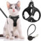 TOEECY Hundegeschirr Anti Zug Geschirr Ausbruchsicher Verstellbare Weich Gepolsterte Katzengeschirr mit Leine Air Mesh Atmungsaktiv Brustgeschirr für Hunde Katze (Schwarz-XS)