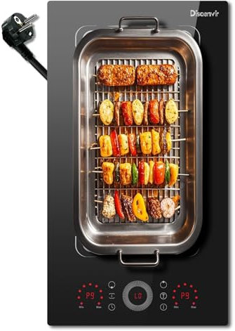 Placa Induccion 2 Fuegos con Zona Flexible Disaenvir, 30 cm Con Enchufe, Función Boost, Encimera Induccion Eléctrica, 9 Niveles, Temporizador, Bloqueo Para Niños, 220V~240V, 3500W