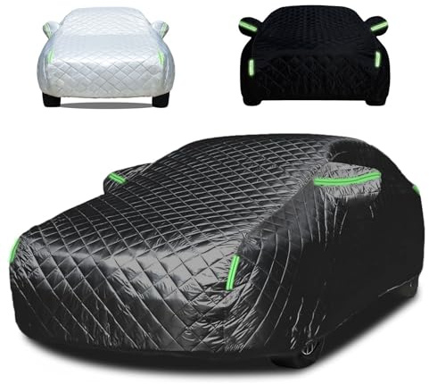 Genérico Funda Coche Antigranizo para AUD i Q3 Sportback, Anti-Granizo Cubierta del Vehículo Tela Oxford Gruesa Funda de Coche con Cremallera Exterior Personalizada Todos los Climas(Black)
