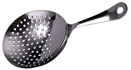 ULTECHNOVO Colador De Cóctel De Acero Inoxidable Con Diseño Ergonómico Filtro Fino Para Hielo y Pulpa Utensilio De Bar Resistente y Cómodo Para Bartenders y Mezcladores Color Negro