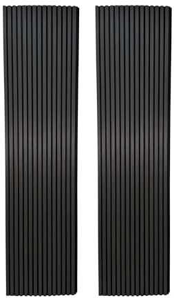 Built Right Wood Slat Acoustic Wall Panels – Soundproofing for Walls & Ceilings – Noise Reduction & Decorative Design – Home & Office – 240cm x 60cm (2 Pack - Grey Oak)