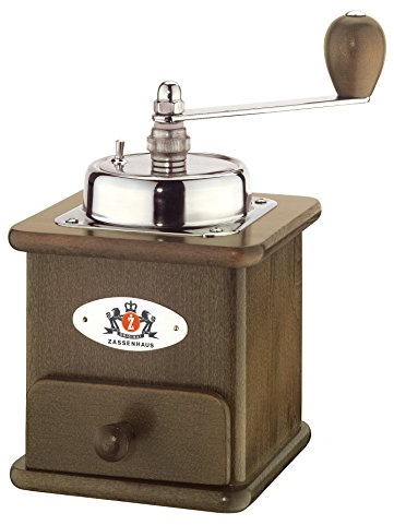 Zassenhaus 0000040012 Kaffeemühle Brasilia, Holz, dunkel gebeizt, 20 x 12,5 x 12 cm