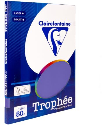 Clairefontaine Trophee kopieringspapper (A4, 80 g/m², 100 ark) A4, 21 x 29,7 cm violett