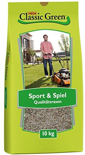 CLASSIC GREEN Rasensaat Sport und Spiel Rasensaat 10kg | Grassamen | Rasensamen 10kg | Rasensamen Sport und Spiel | Premium Rasensaat | Rasensaat Sport | Rasensaatgut | Rasensaat robust | Rasensamen Schatten