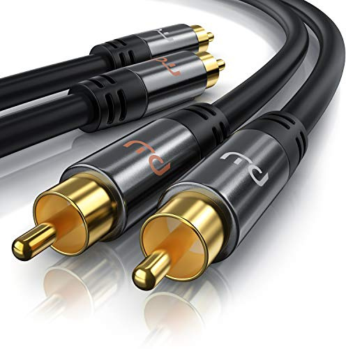 CSL-Computer Primewire - 2m Cavo RCA Stereo - 2X RCA Maschio a 2X RCA Maschio - Serie Premium HQ - Compatibile con Ogni Tipo di Collegamento RCA