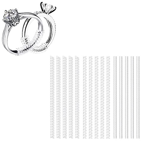 Anpro 15 Pack Ring Adjuster For Loose Rings - with 3 Sizes Clear Ring Sizer Adjuster For Loose Rings,Spiral Silicone Tightener Set