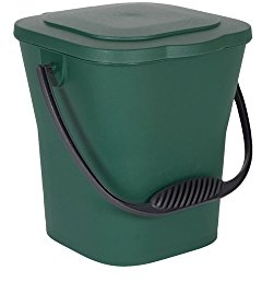 EDA - Seau à Compost 6 L - Mini Poubelle avec Couvercle - Fermeture Hermétique - Compact et Pratique - Vert