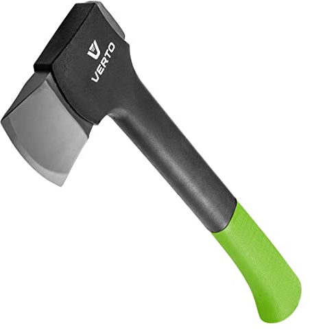 VERTO Profi Axt 870 g Kopfplatte: 540 g Länge 450 mm (17,5’’) Fiberglasstiel Universalaxt Holzaxt Spaltbeil Spaltaxt Zur präzisen Bearbeitung von Holz