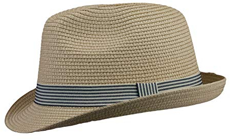 Black Jungle Peron Strohhut Sommerhut Strandhut Freizeithut Natur Trilby (Natur, 57 cm)