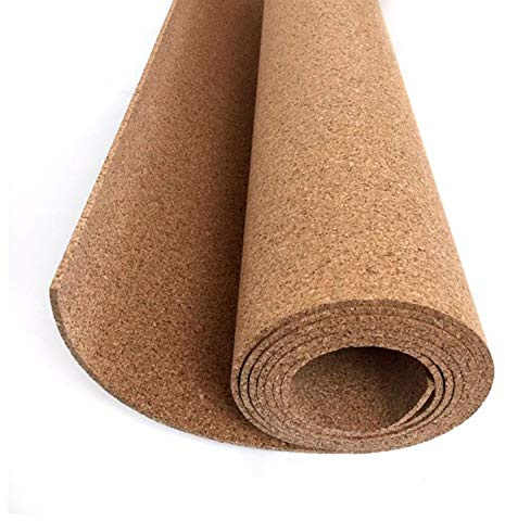 Corcho en rollo de 5 mm de espesor. Venta por metros. Aislamiento acústico y térmico, tablón de anuncio para pared, antiestático para suelos. (6 X 1 M)