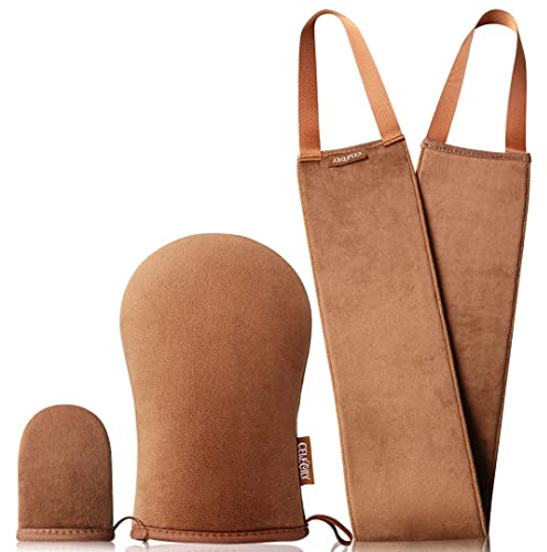 CeleCily Moufle autobronzante - Gant autobronzant pour autobronzant avec gant autobronzant, gant autobronzant pour le visage, applicateur pour le dos, gant autobronzant pour lotion, crème, mousse