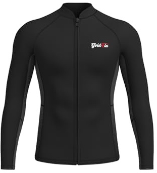 GoldFin Mens Wetsuit Tops, 2mm Wet Suits Neoprene Jacket Men Keep Warm Long Sleeve for Water Sports Diving Surfing Kayaking, Small