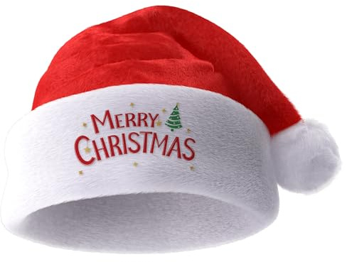 KEÏNELS Cappello Babbo Natale Adulto Merry Christmas – Cappellino Babbo Natale Taglia Adulti Peluche Originale – Idea Regalo Donna Uomo Originali - Accessori per Idee Costume Originali