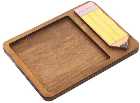 Zerodeko Für Haftnotizen Aktenkoffer Haftnotizenhalter Aus Holz Schreibtisch-notizblockhalter Büro-notizblockhalter Organisator Memohalter Notizzettelhalter Coffee Hölzern