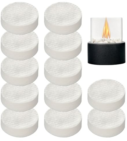 Esponjas de cerámica redondas, 8,6 x 1,2 cm, lana de cerámica para bioetanol, chimenea, esponja de cerámica, lana de cerámica para etanol, bioetanol, chimenea de gel, cámara de combustión, chimenea de