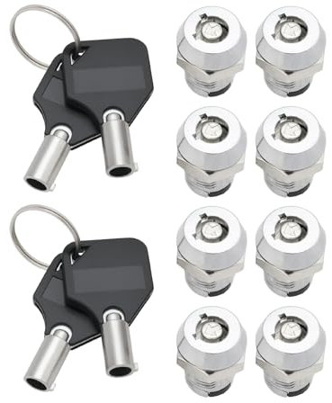 ECSiNG 4-teiliger 12mm Schlüsselschalter SPST Elektronischer Schlüsselverriegelungsschalter Reparaturteil 12mm 2 Positionen Ein-Aus-Schlüsselverriegelungs 1 A/125 VAC 0,5 A/250 VAC