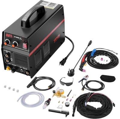VEVOR 3 in 1 Plasma Cutter Welder Machine, CT-520GD TIG/MMA Plasma Cutter Combo Machine, 50A Non-Touch Pilot Arc Plasma Cutter, 200A TIG and Stick Welder, Digital 110/220V Dual Voltage IGBT Inverter