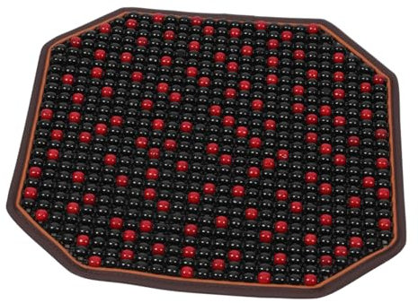 MUCKLILY 1stück Autositzauflage Holzperlen Atmungsaktive Kühlmatte Für Auto Büro Und Zuhause Massage-sitzkissen Weinrot