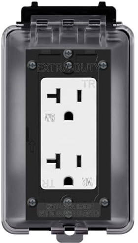 ENERLITES 20A Outdoor Receptacle Kit with Extra-Duty In-Use Cover, 5-20R