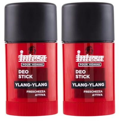 Pour Homme Deodorante Stick Ylang-Ylang, Freschezza Attiva, 75 ml (75ml (2 Stick))