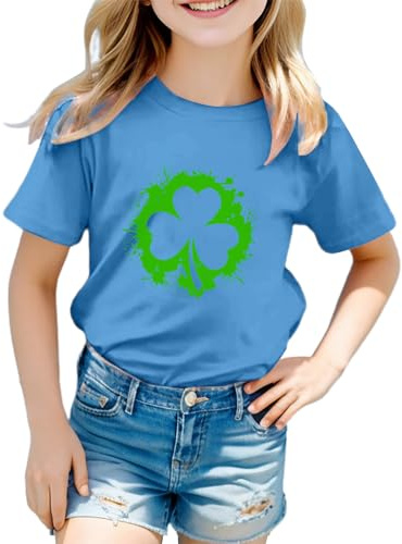 Uv Badebekleidung Mädchen, Schwimmshirt Kinder - Shirt Kurzarm Uv-Schutz Wassersportarten Laufen Strand UPF 50+ Sonnenschutz Rashguard Badespaß Kleidung Rashweste Himmelblau 130