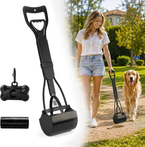Shyllin Recoge Cacas de Perros, Pala para Excrementos de Perros 80 cm (Negro)