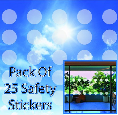 ALL PERSONALISED GIFTS Circular Safety Stickers Decals for Glass Windows Etched Effect - Pack of 25