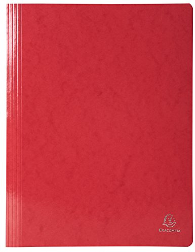 Exacompta - rif. 380803B - cartone da 25 cartelle ad aghi Iderama in carta lustrée laminata 355g/m² - cartelle certificate FSC® - dimensioni 24X32cm per documenti in formato A4 - colore rosso