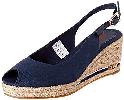 US Polo Association Damen Victoria Rope Slingback Sandalen, Blau (Dk Bl 002), 38 EU