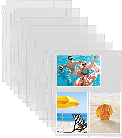 Fabmaker 30 Pack 4x6 Photo Sleeves for 3 Ring Binder, Hold 180 Photos