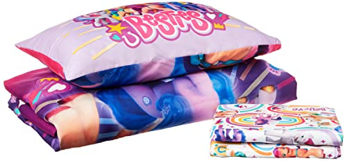 My Little Pony Every Pony Can Make a Difference 4-Piece Toddler Bedding Set - Includes Quilted Comforter, Fitted Sheet, Top Sheet, and Pillow Case, Pink + Purple for Toddler Girls Bed, 28 x 52