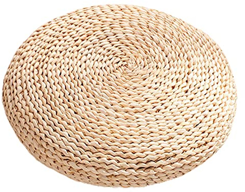Clenp Vävd golvkudde, sittdyna utsökt utförande andningsbar rund form tatami futon meditationskudde för balkong 40 x 40 cm