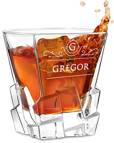 Maverton Whisky Glas mit Gravur - Whiskey glass 250 ml mit Namen - Geburtstagsgeschenk für Männer - Whisky Geschenk - personalisierte Geschenke für Männer - Höhe: 10 cm