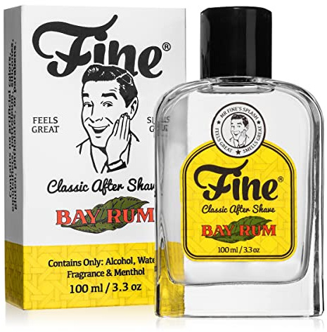Fine Men's Aftershave - Bay Rum Fragrance, Soothing & Toning Post Shave Balm, Calms Razor Burn, Classic Barbershop Feel, Alcohol-Based Formula, Gentle for All Skin Types, 100ml