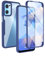 YUECXIN Funda para OPPO Find X5 Lite, Carcasa Antigolpes de 360 ​​Grados con Protector de Pantalla Integrado, Cubierta de Material de Doble Capa Case Caso, Azul
