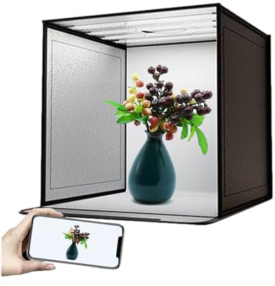 Studio Photo Box - Caja de Estudio fotográfico Grande, Caja de Fotos de Producto Profesional | Plegable con luz LED Regulable | Kit de fotografía Regulable para Mascotas, Pulsera, Anillos,