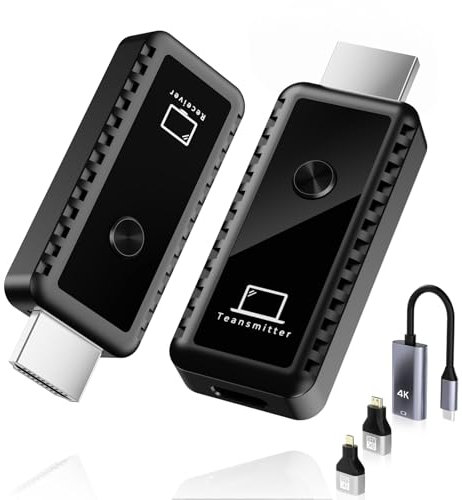 Kihoplly 4K Wireless HDMI Transmitter and Receiver, Plug & Play Wireless HDMI Extender, 100ft Range, No App Needed/Bluetooth