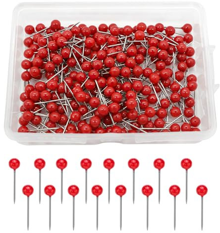 200 Stück Rot Pinnadeln, Kleine Rote Karte Daumennadeln, Pinnwand Nadeln, Reißnägel Mit Transparente Box, Heftzwecken, Weltkarte Pinnwand, Pins Für Markieren, DIY, Kork Boards, Bulletin Board